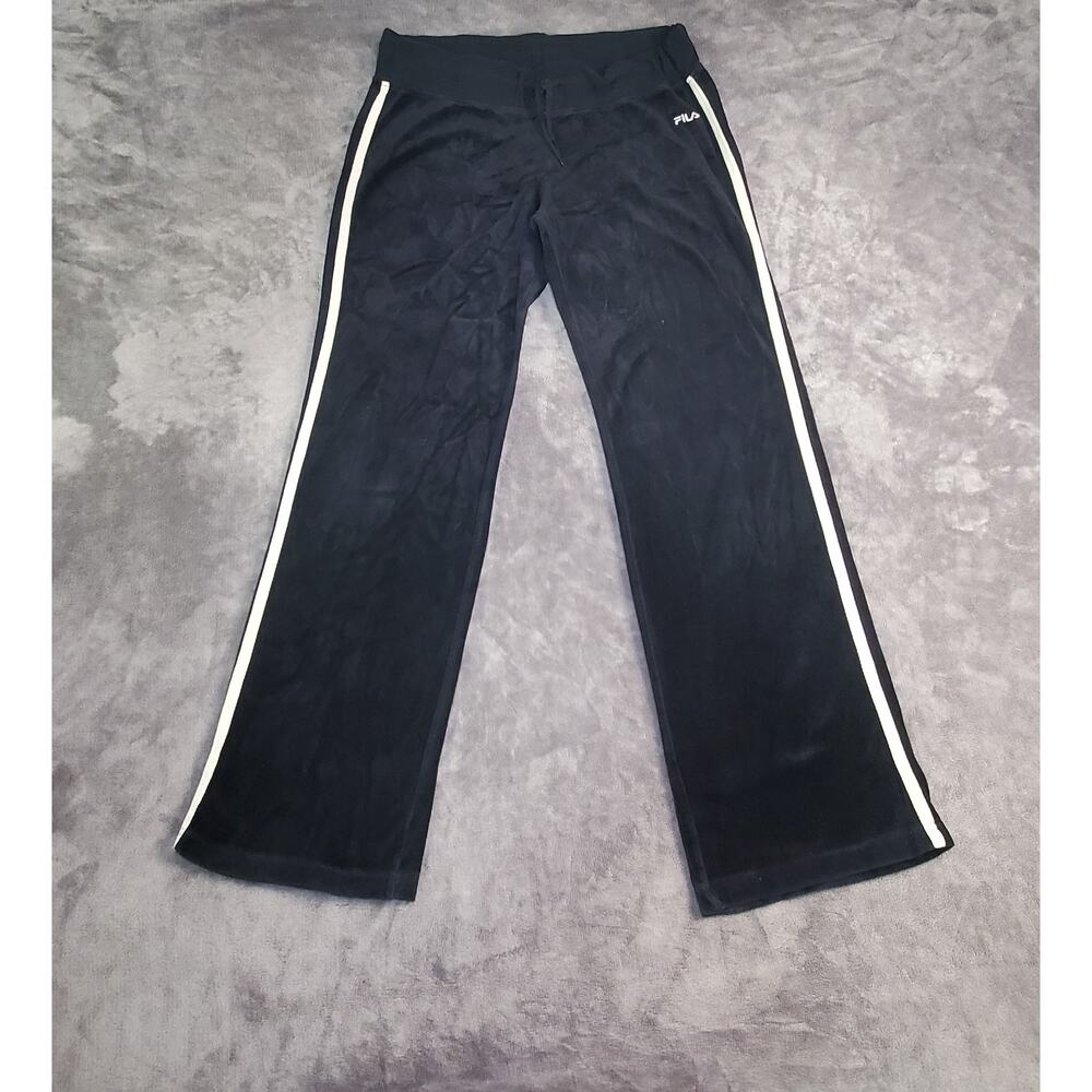 FILA Size L Women's Black Sweat Pants Elastic Waist Sport Gym C18-42